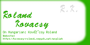 roland kovacsy business card